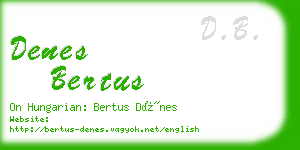 denes bertus business card